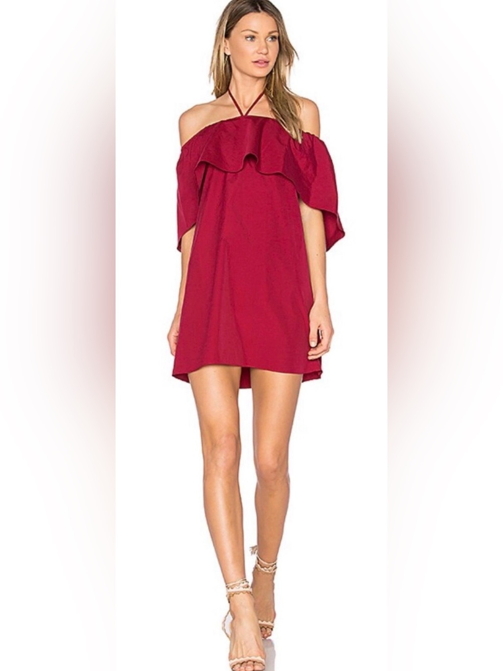 Alice + Olivia Jada Cape Red Mini Dress Size Small